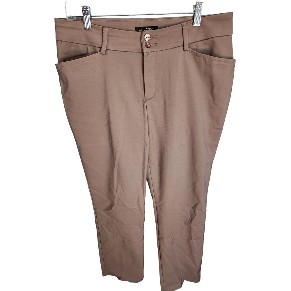 Lee Secretly Shapes Straight Leg Light Fawn Regular‎ Fit Pants Size 14 Regular